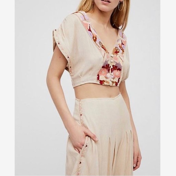 Free People 2-Piece Crop Top & Wide-Leg Pants Set - Picture 3 of 8